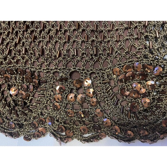 KM Collection By Mills Bell Brown Toned Beaded Top Size M NWT - Picture 6 of 6